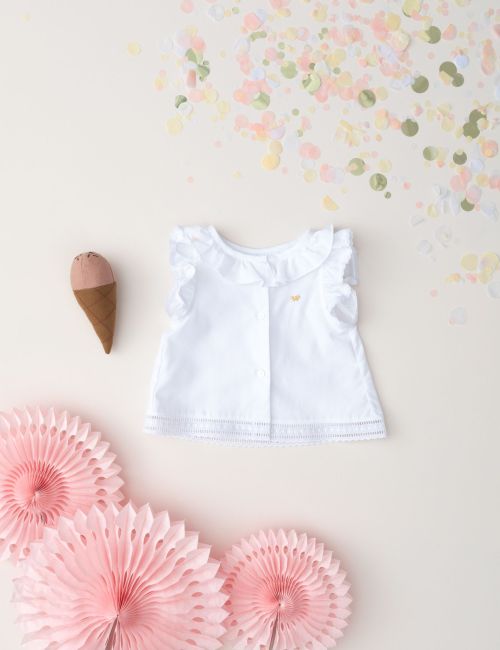 Camisa Lencera Blanca Bebé Camisa Lencera Blanca Bebé